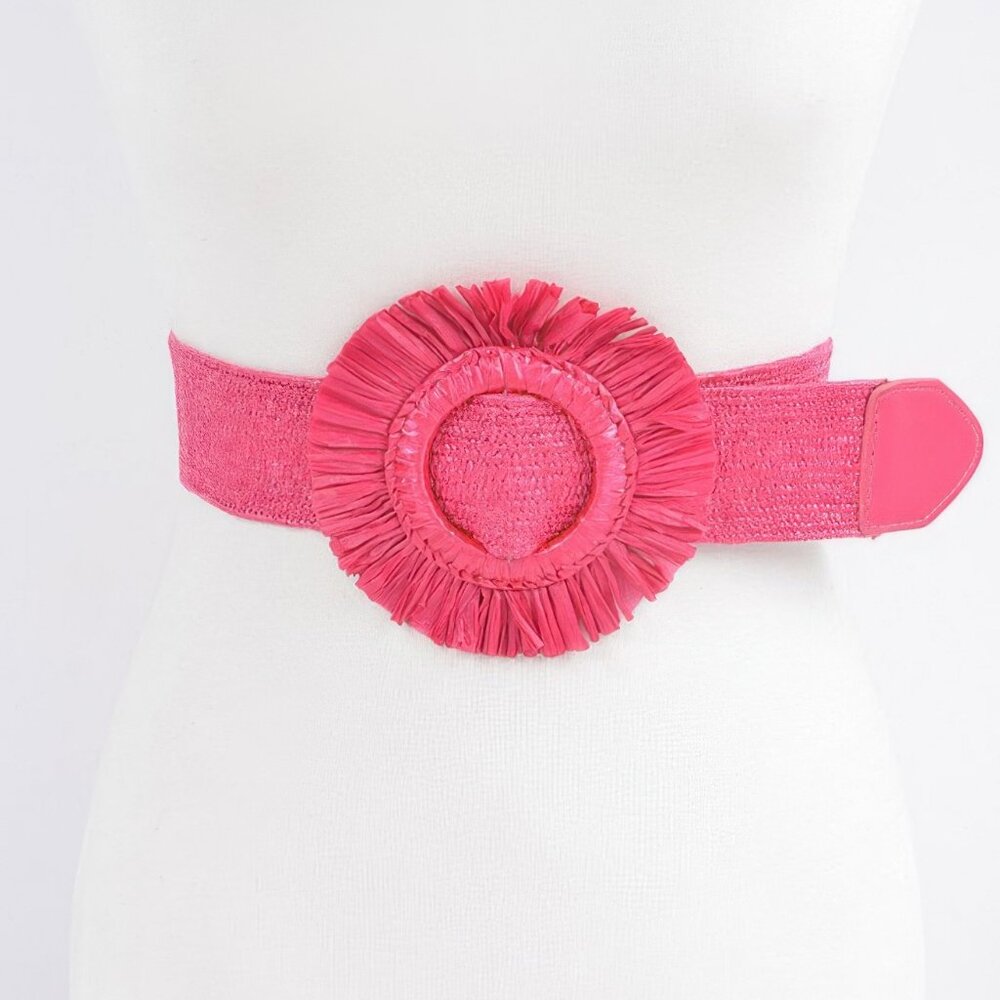 Faux Straw Elastic Belt